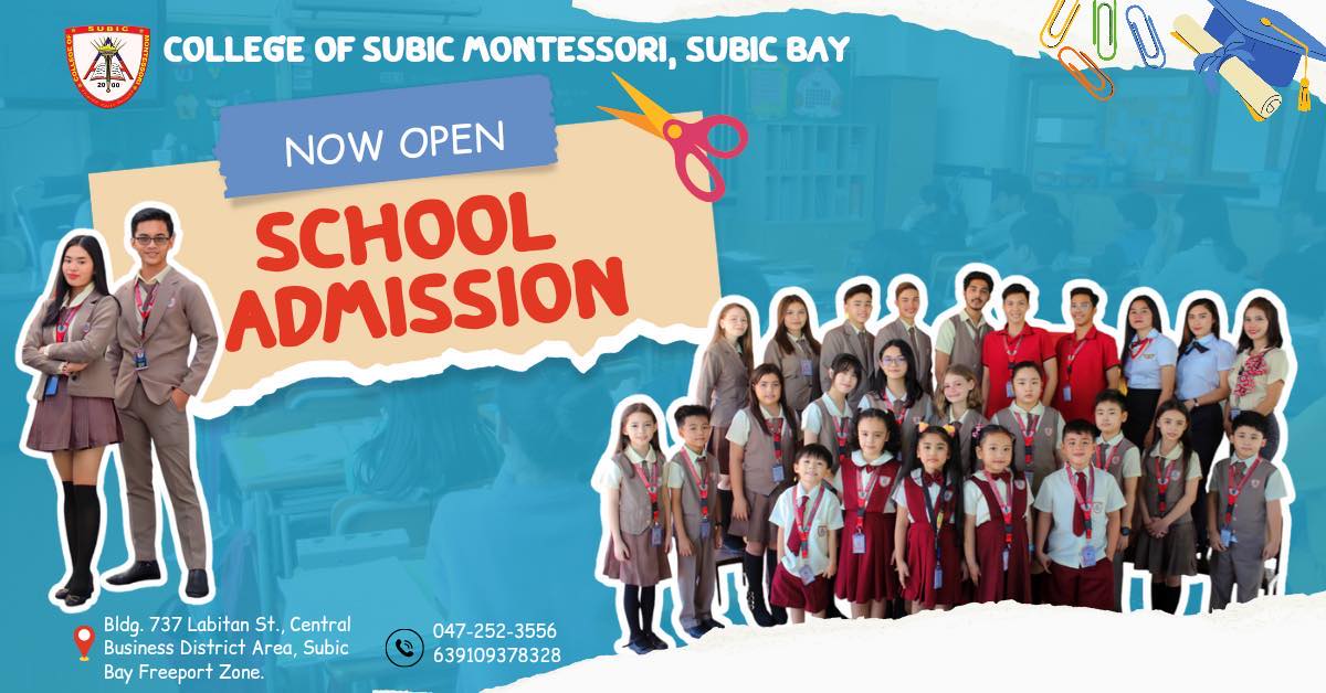 School Admission Open at College of Subic Montessori